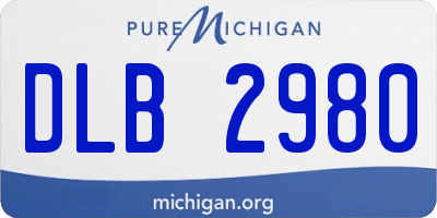 MI license plate DLB2980