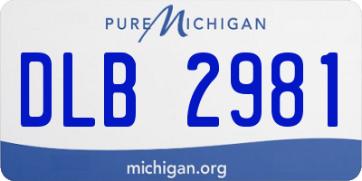 MI license plate DLB2981