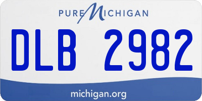 MI license plate DLB2982