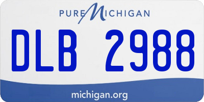 MI license plate DLB2988