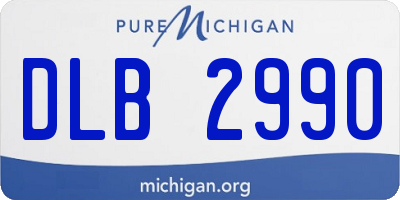 MI license plate DLB2990