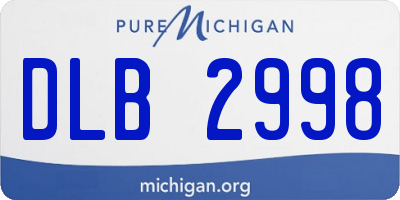 MI license plate DLB2998