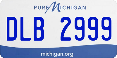 MI license plate DLB2999
