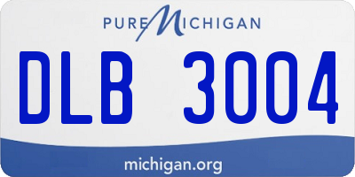 MI license plate DLB3004
