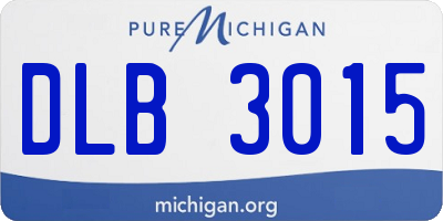 MI license plate DLB3015