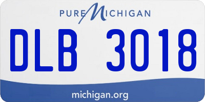 MI license plate DLB3018