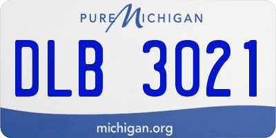 MI license plate DLB3021