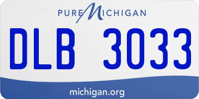 MI license plate DLB3033