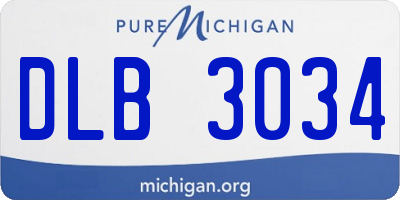 MI license plate DLB3034