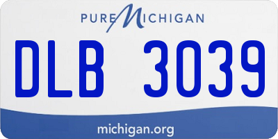 MI license plate DLB3039
