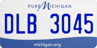 MI license plate DLB3045