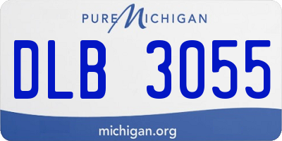 MI license plate DLB3055