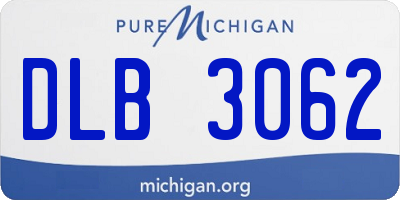 MI license plate DLB3062