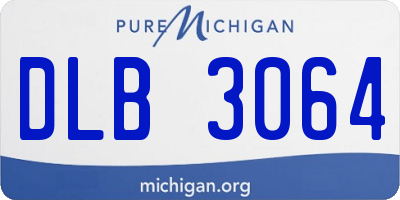 MI license plate DLB3064