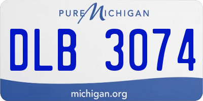 MI license plate DLB3074