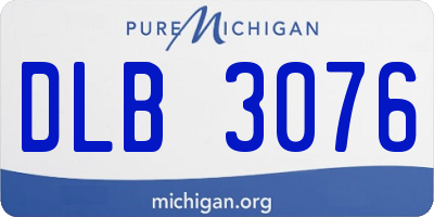 MI license plate DLB3076
