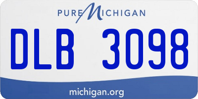 MI license plate DLB3098