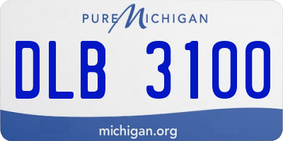 MI license plate DLB3100
