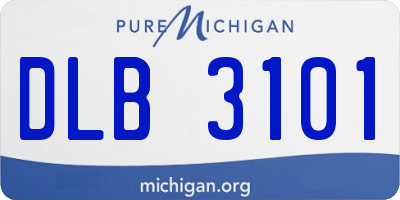 MI license plate DLB3101
