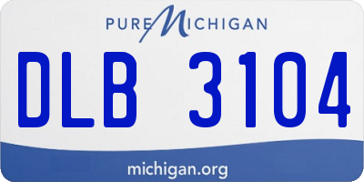 MI license plate DLB3104