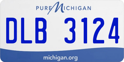 MI license plate DLB3124