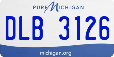 MI license plate DLB3126