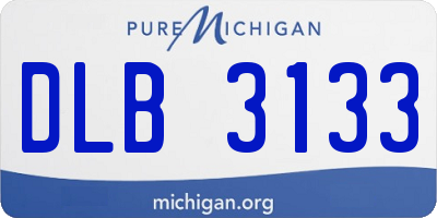 MI license plate DLB3133