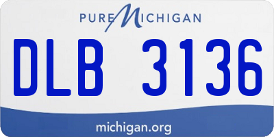 MI license plate DLB3136