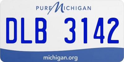 MI license plate DLB3142