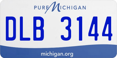 MI license plate DLB3144