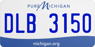 MI license plate DLB3150