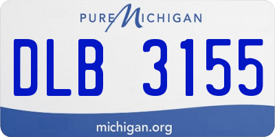 MI license plate DLB3155