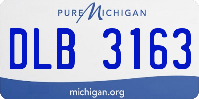 MI license plate DLB3163