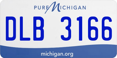MI license plate DLB3166