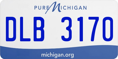 MI license plate DLB3170