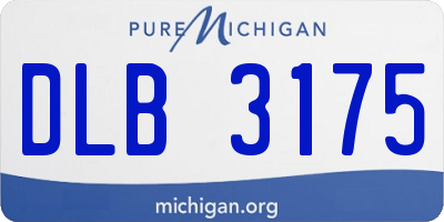 MI license plate DLB3175