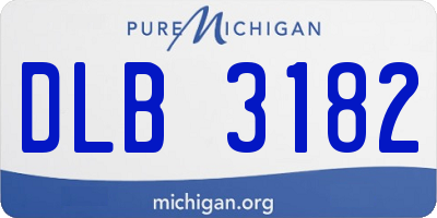 MI license plate DLB3182
