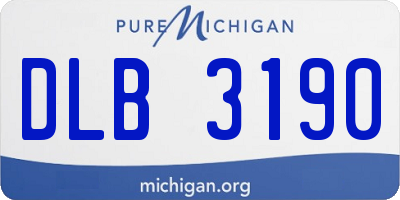 MI license plate DLB3190