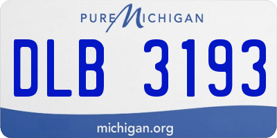MI license plate DLB3193