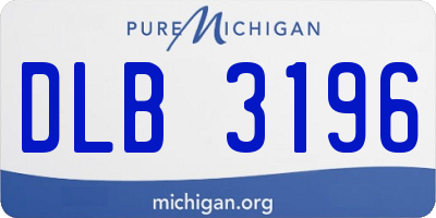 MI license plate DLB3196