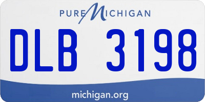 MI license plate DLB3198