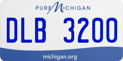 MI license plate DLB3200