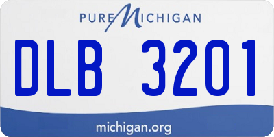 MI license plate DLB3201