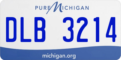 MI license plate DLB3214