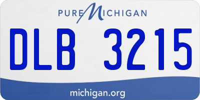 MI license plate DLB3215
