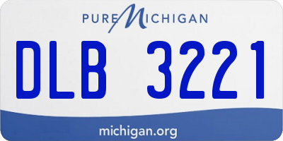 MI license plate DLB3221