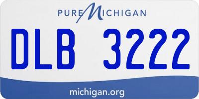 MI license plate DLB3222