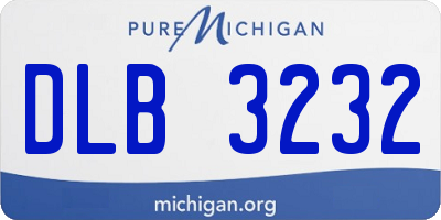 MI license plate DLB3232