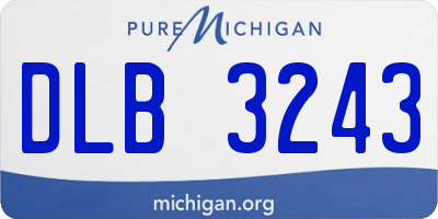 MI license plate DLB3243