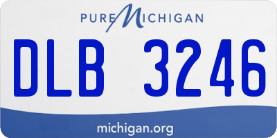 MI license plate DLB3246